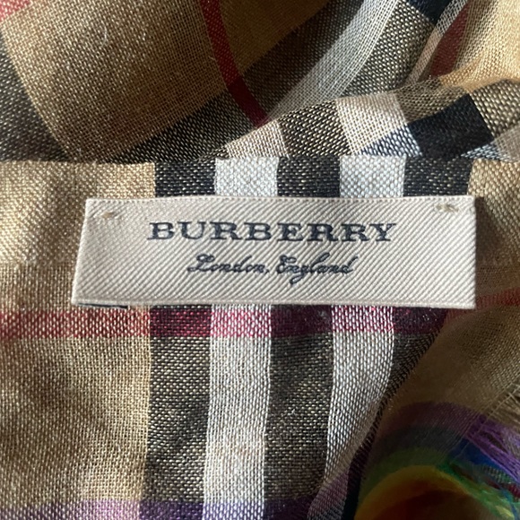Burberry Lightweight Wool Silk Scarf - PRIDE Checkered print - Picture 1 of 4
